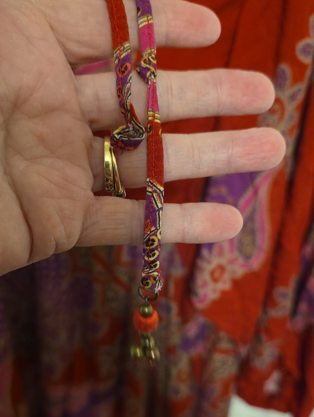 Farm Rio Women's Boho Red & Purple Paisley Maxi Dress Balloon Sleeves Sz L READ - Picture 5 of 13